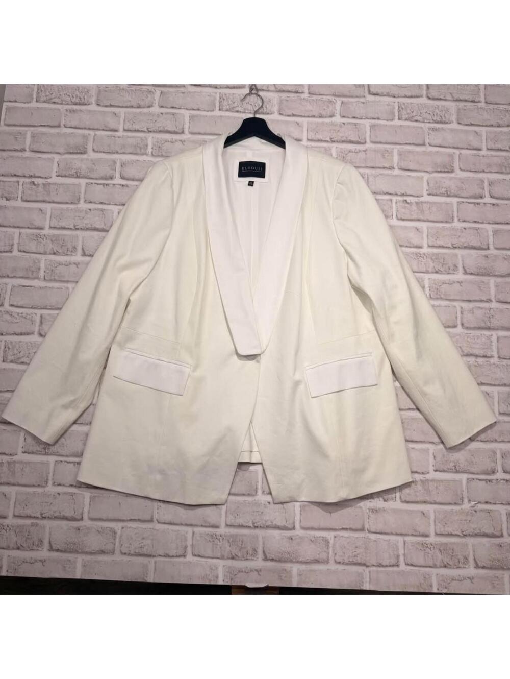 Eloquii The Ultimate Stretch One-button Blazer White NWT Women's 24 Plus Size